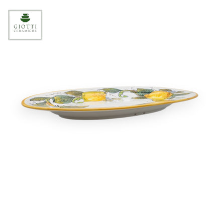 Lemon White Oval Medium Serving Tray