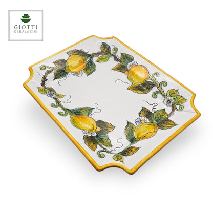 Lemon White Serving Rectangular Platter Special Medium Tray