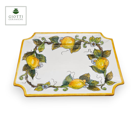 Lemon White Serving Rectangular Platter Special Medium Tray