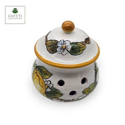 White Lemon Garlic Jar with lid