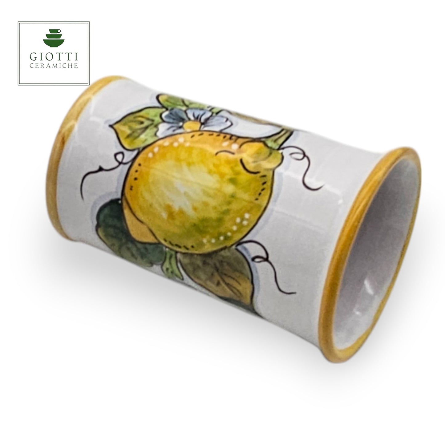 Lemon White Hand-Painted Italian Ceramic Tumbler