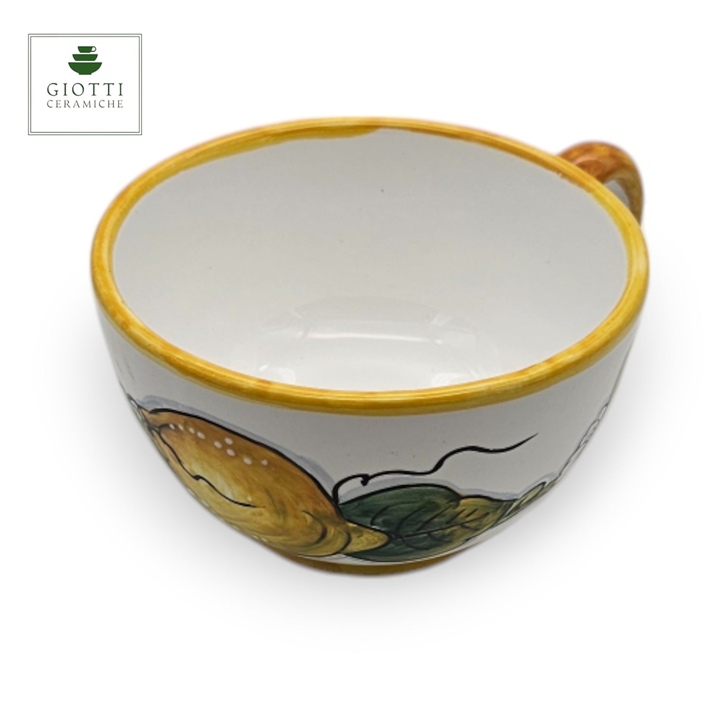 Lemon White  Ceramic Large Cappuccino Cup & Cereal Bowl