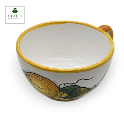 Lemon White  Ceramic Large Cappuccino Cup & Cereal Bowl