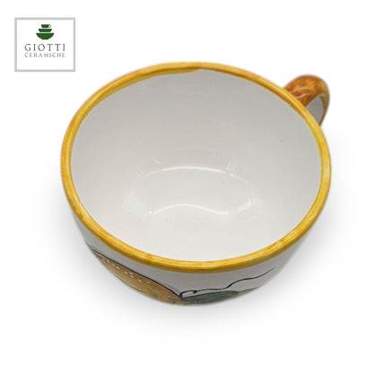 Lemon White  Ceramic Large Cappuccino Cup & Cereal Bowl