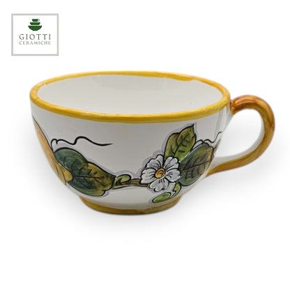 Lemon White  Ceramic Large Cappuccino Cup & Cereal Bowl