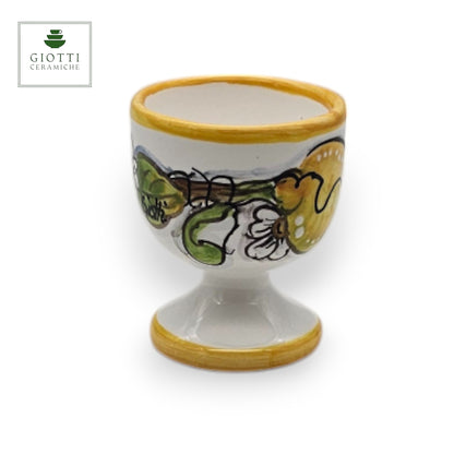 Lemon White Hand-Painted Italian Ceramic Egg Cup