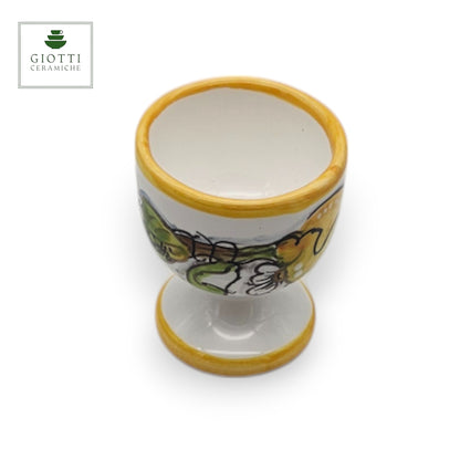 Lemon White Hand-Painted Italian Ceramic Egg Cup