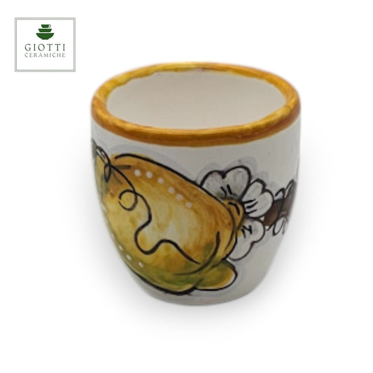 Lemon White Hand-Painted Italian Ceramic Limoncello & Liqueur Glass