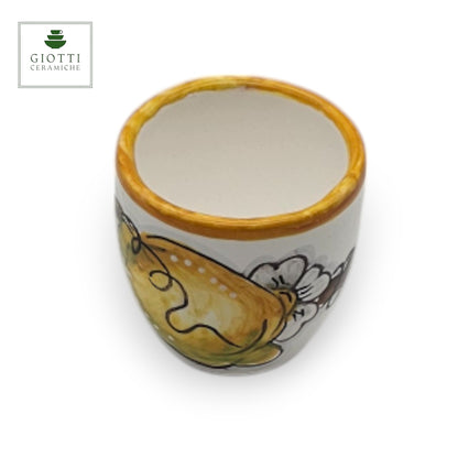 Lemon White Hand-Painted Italian Ceramic Limoncello & Liqueur Glass