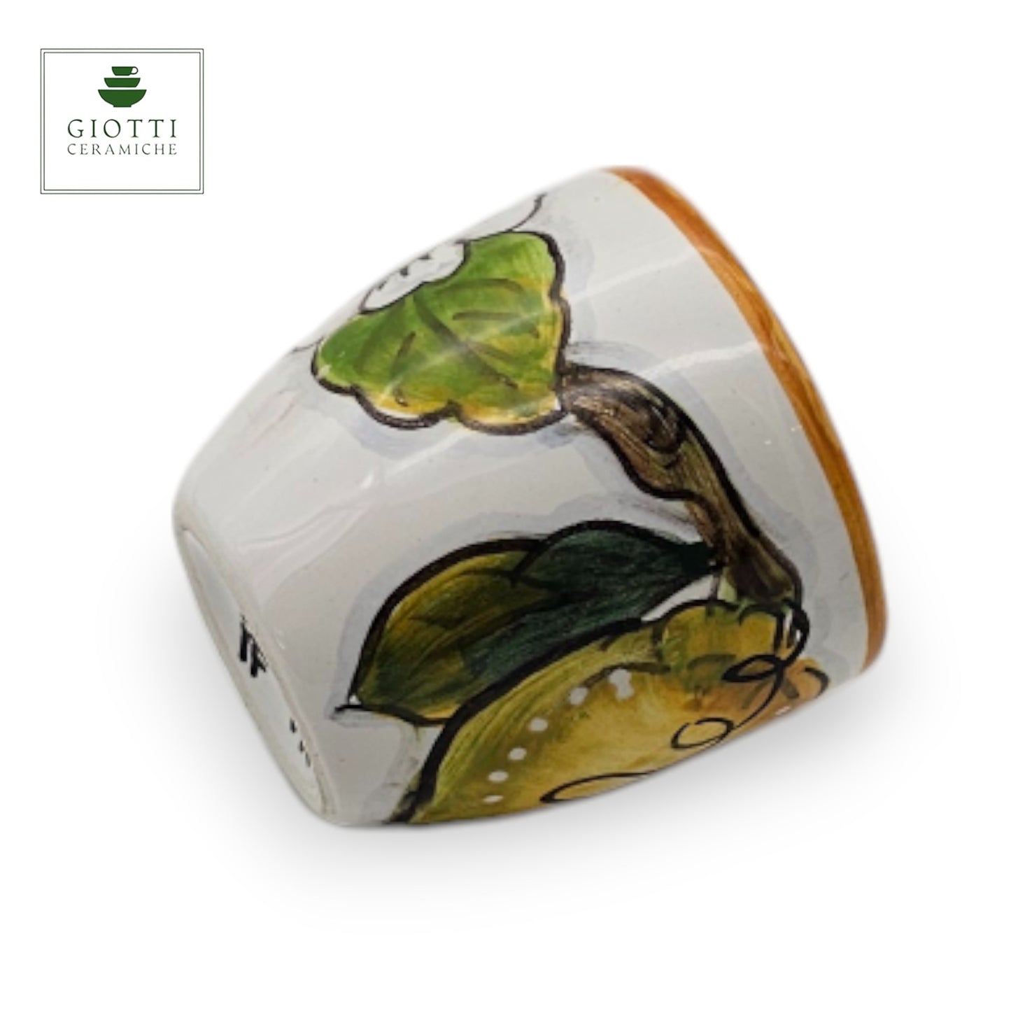 Lemon White Hand-Painted Italian Ceramic Limoncello & Liqueur Glass