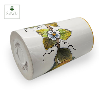 Lemon White Italian Ceramic Utensil Holder & Wine Cooler