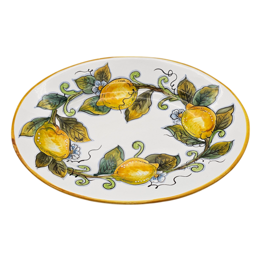 Lemon White Oval Serving Tray