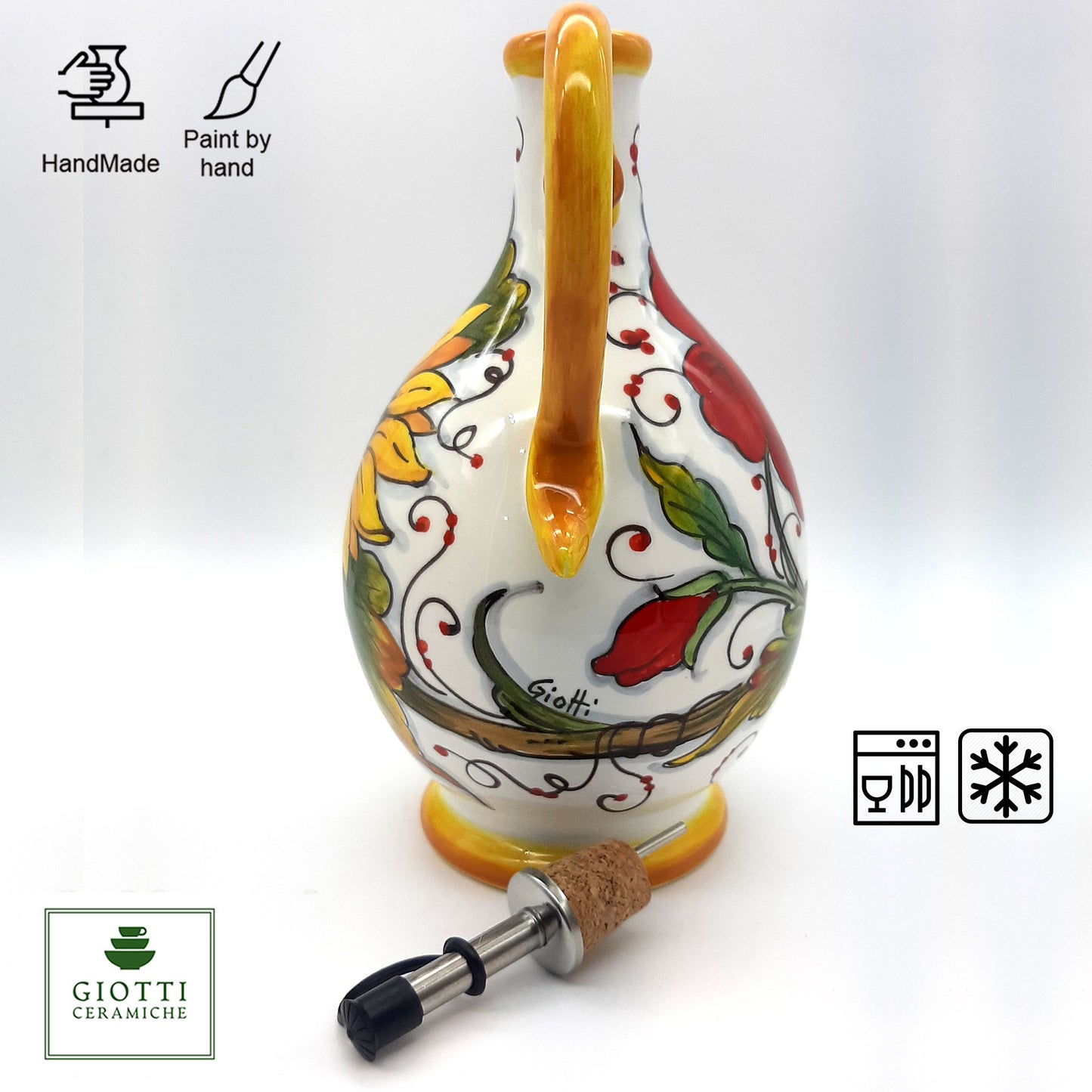 SunFlower and poppies Oil Bottle