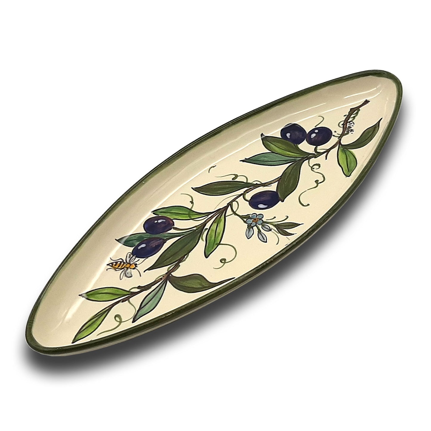Olive Classico Oval Narrow Tray Small