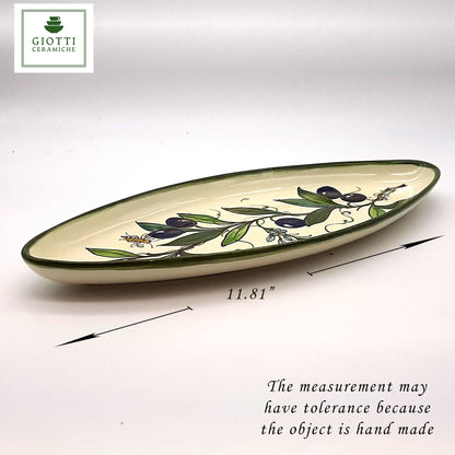 Olive Classico Oval Narrow Tray Small