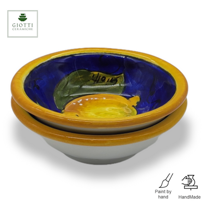 Lemons on Blue Small Serving Bowls - Party Snack