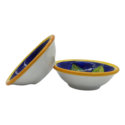 Lemons on Blue Small Serving Bowls - Party Snack