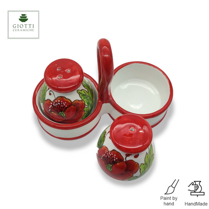 Val d'orcia Poppies Salt and Pepper shakers