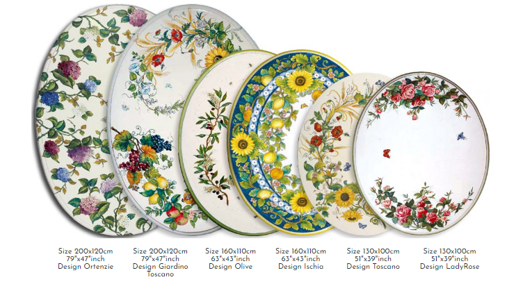 Custom Oval Table Top Set