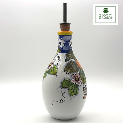 Orange Lemon Ischia Italian Ceramic Oil Cruet with Drip-Free Spout