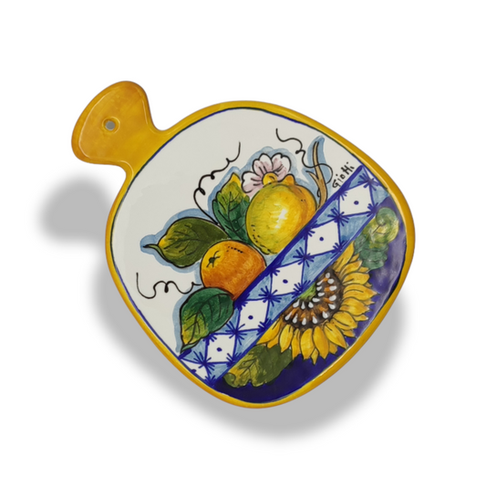 Monteriggioni Blue Sunflower Lemon and Orange Cheese Board 16cm