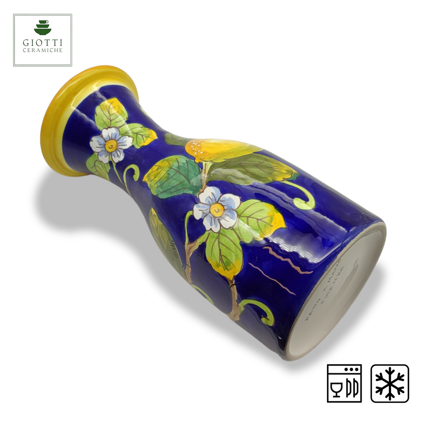 Lemons on Blue  Wine Jug 1 liter