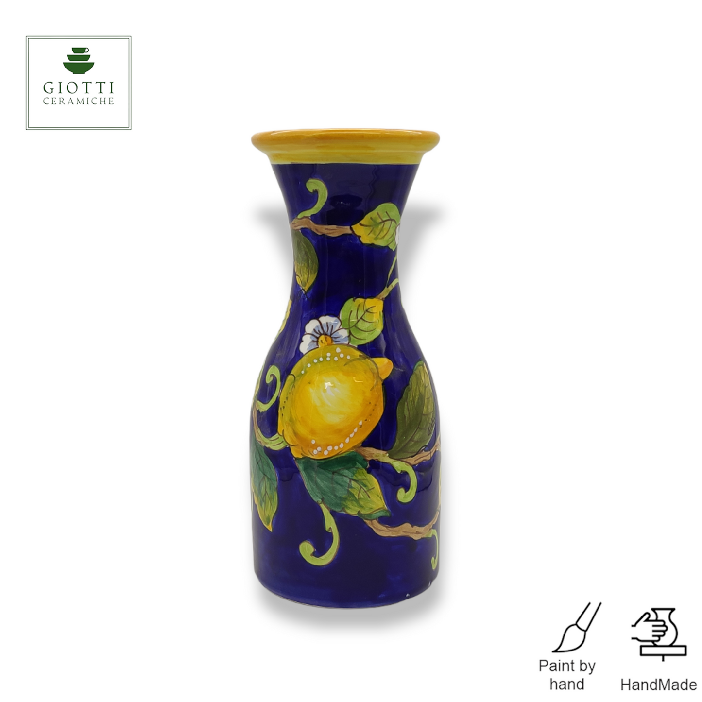 Lemons on Blue  Wine Jug 1 liter