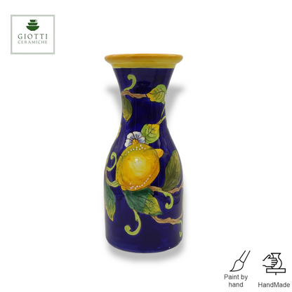 Lemons on Blue  Wine Jug 1 liter