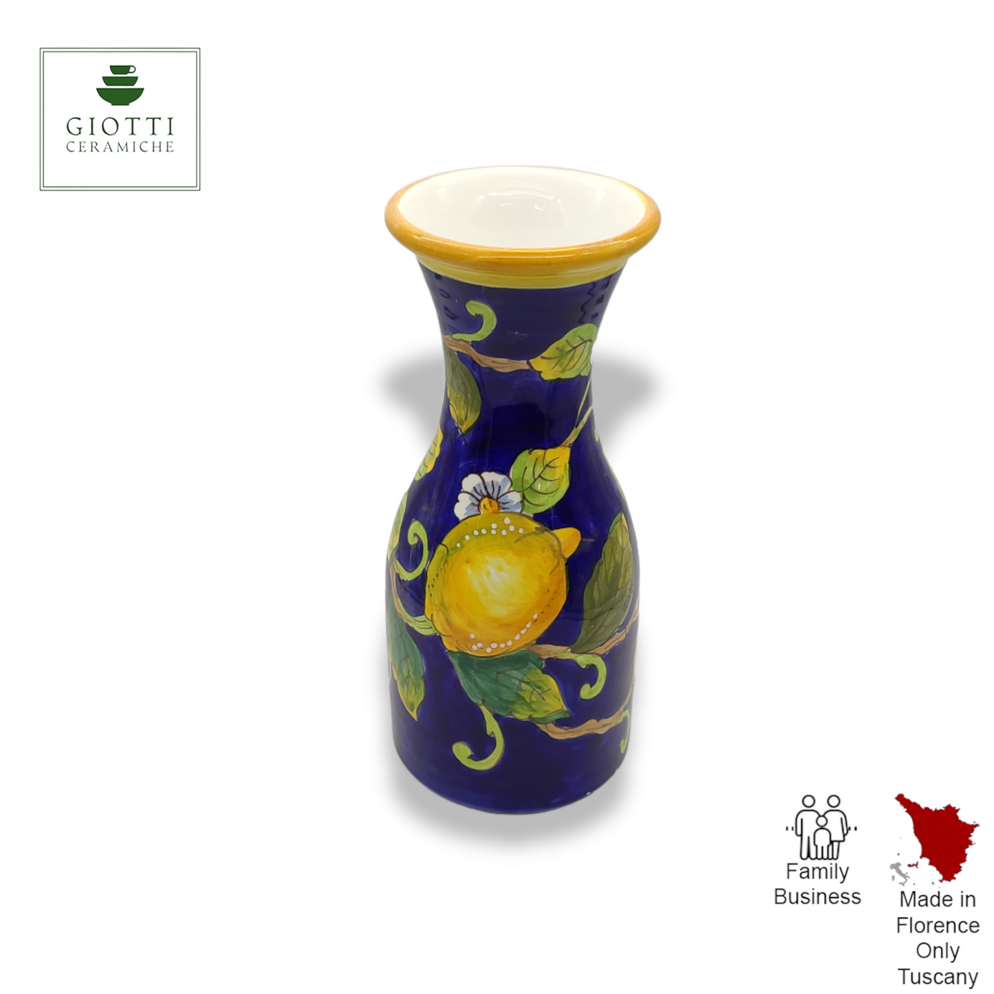 Lemons on Blue  Wine Jug 1 liter