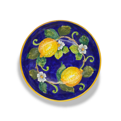 Lemons on Blue  Pasta and Soup Bowl