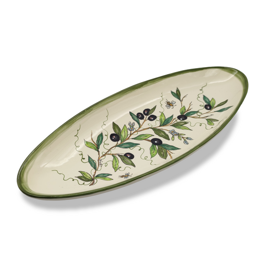 Olive Classico Oval Narrow Tray Long