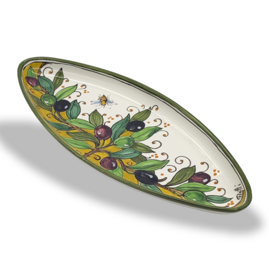 Olives Green Layer Oval Narrow Tray Small