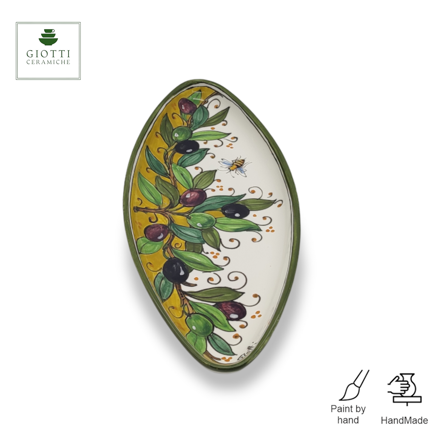 Olives Green Layer Oval Narrow Tray Small