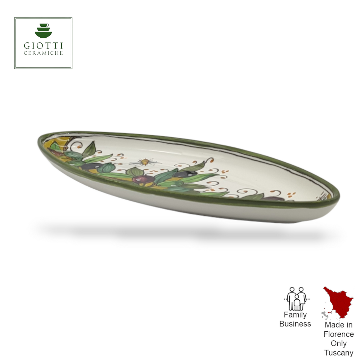 Olives Green Layer Oval Narrow Tray Small