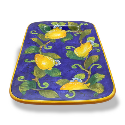 Lemon blue Serving Rectangular Platter Medium Tray
