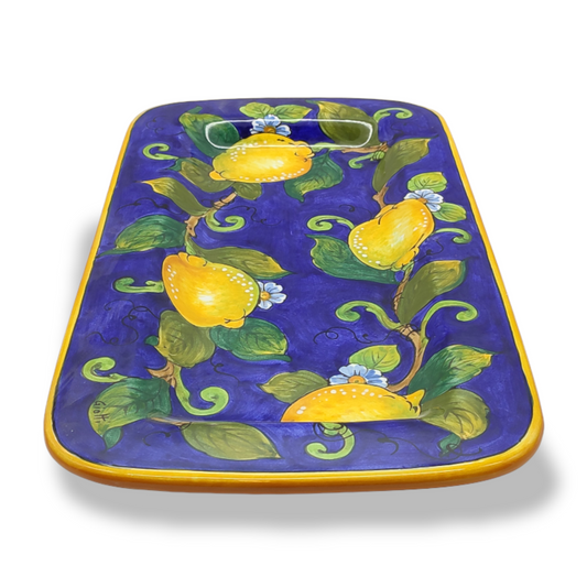 Lemon blue Serving Rectangular Platter Medium Tray