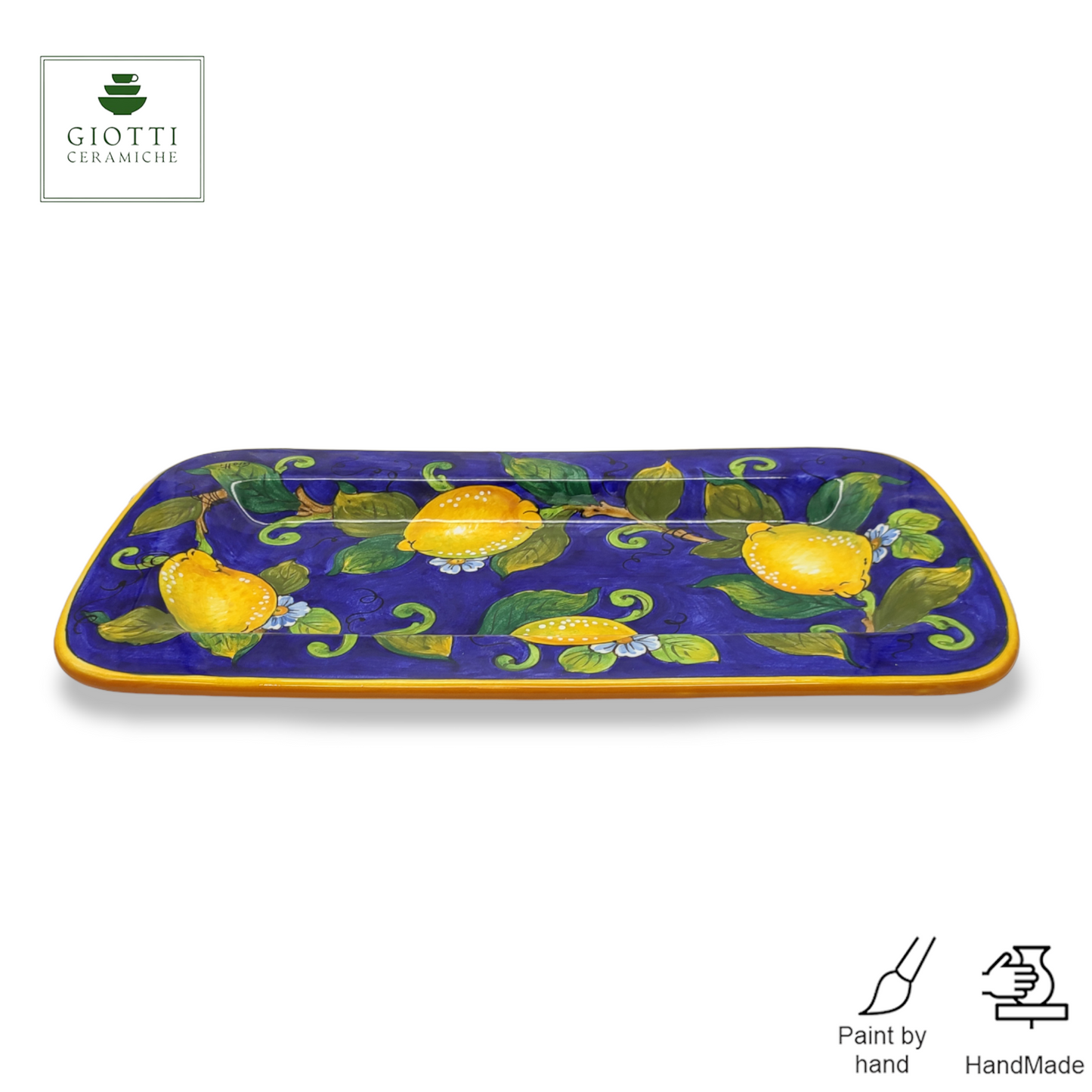 Lemon blue Serving Rectangular Platter Medium Tray
