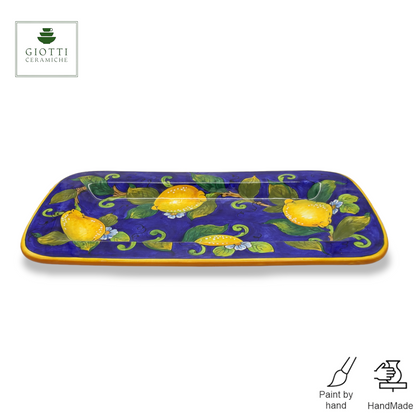 Lemon blue Serving Rectangular Platter Medium Tray