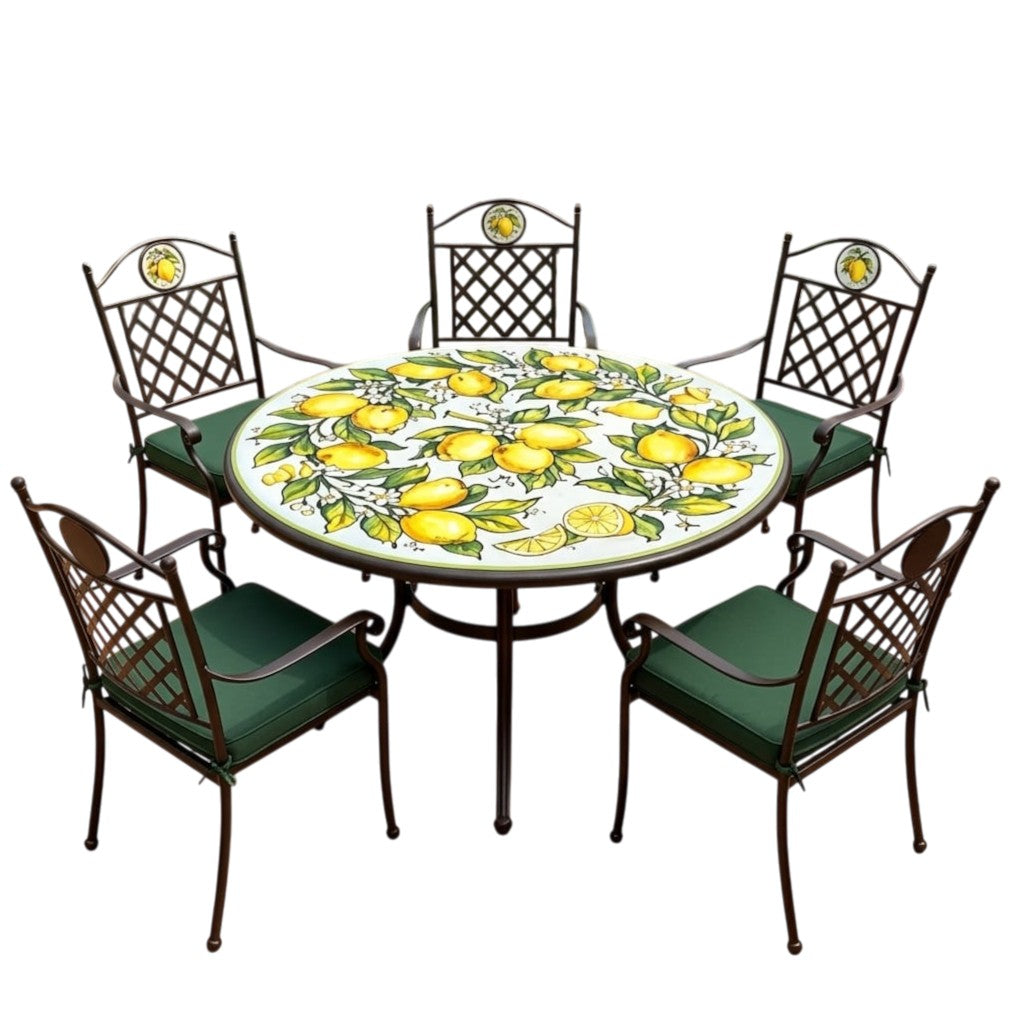 Hand-Painted Ceramic Garden Table Round