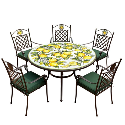 Hand-Painted Ceramic Garden Table Round