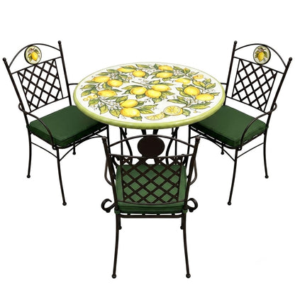 Hand-Painted Ceramic Garden Table Round