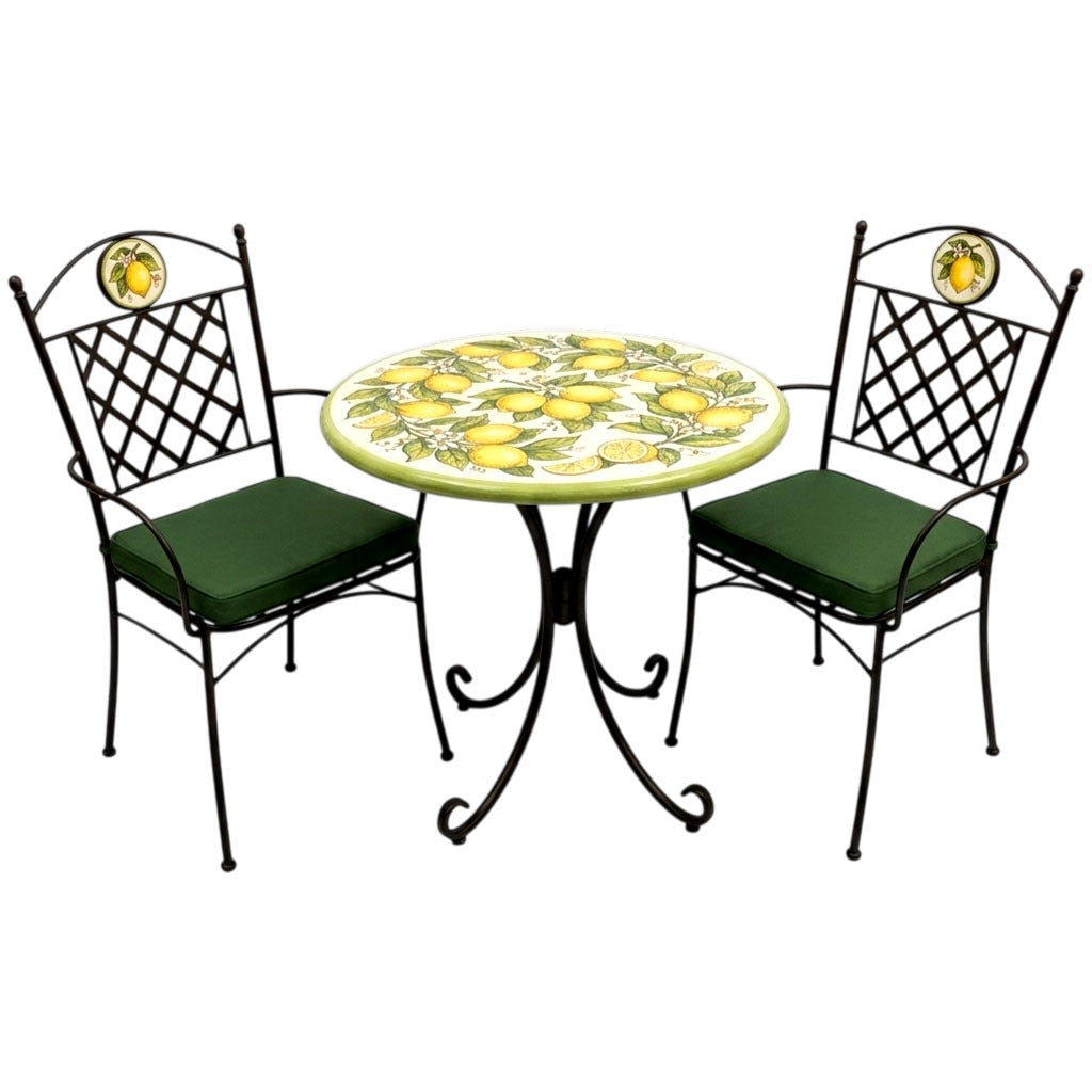 Hand-Painted Ceramic Garden Table Round