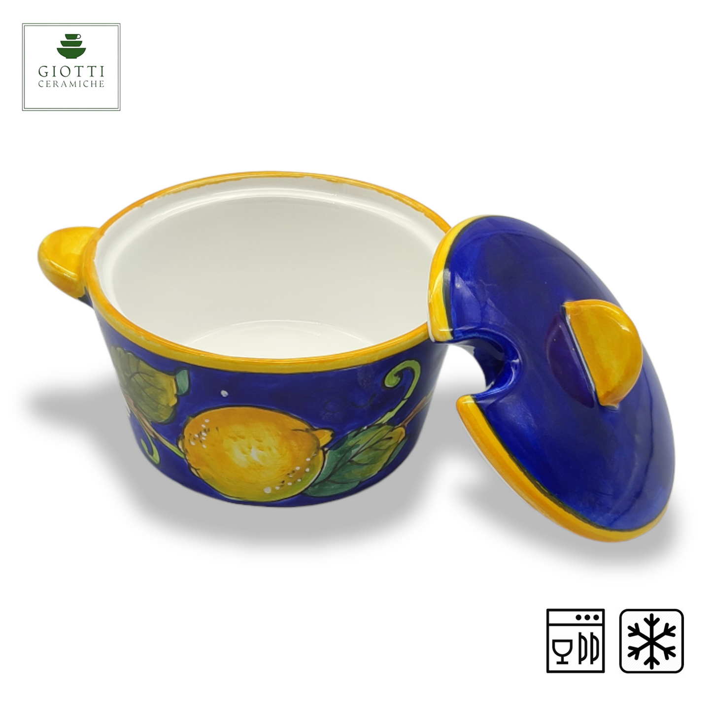 Lemons on Blue sugar bowl
