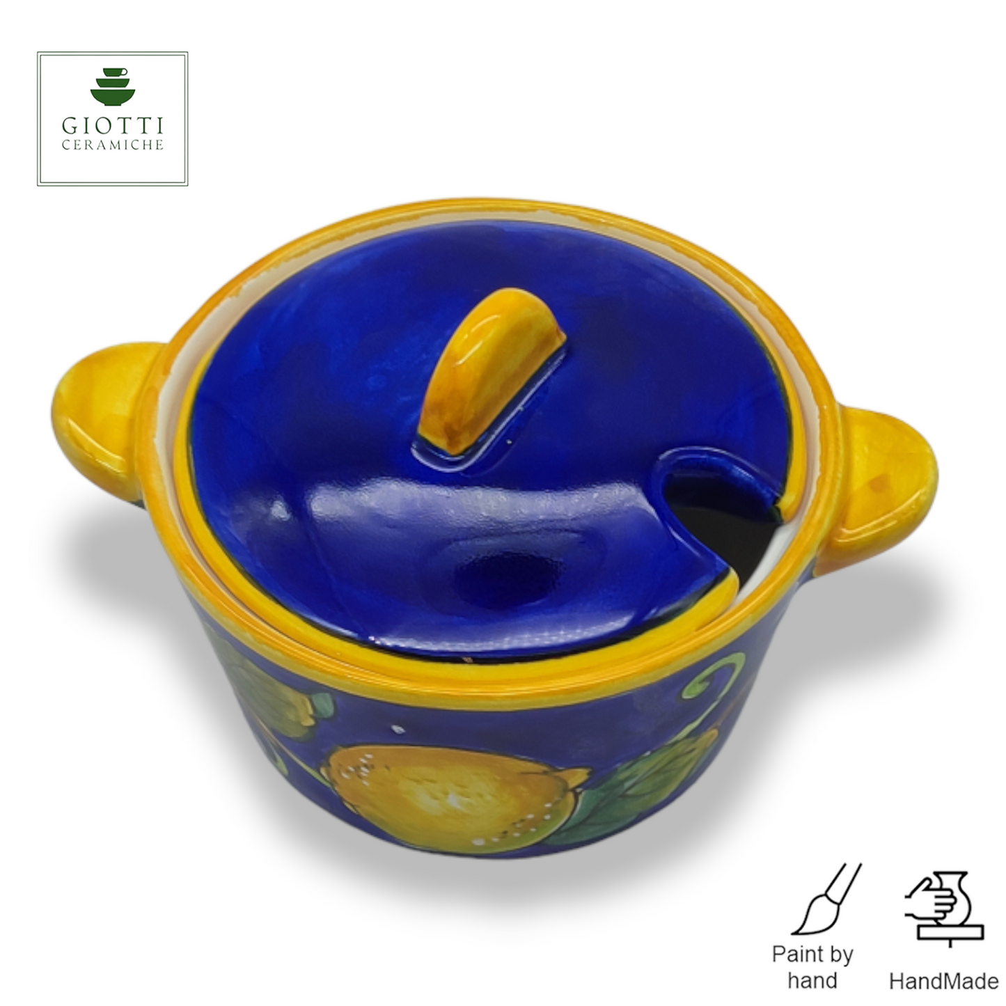 Lemons on Blue sugar bowl