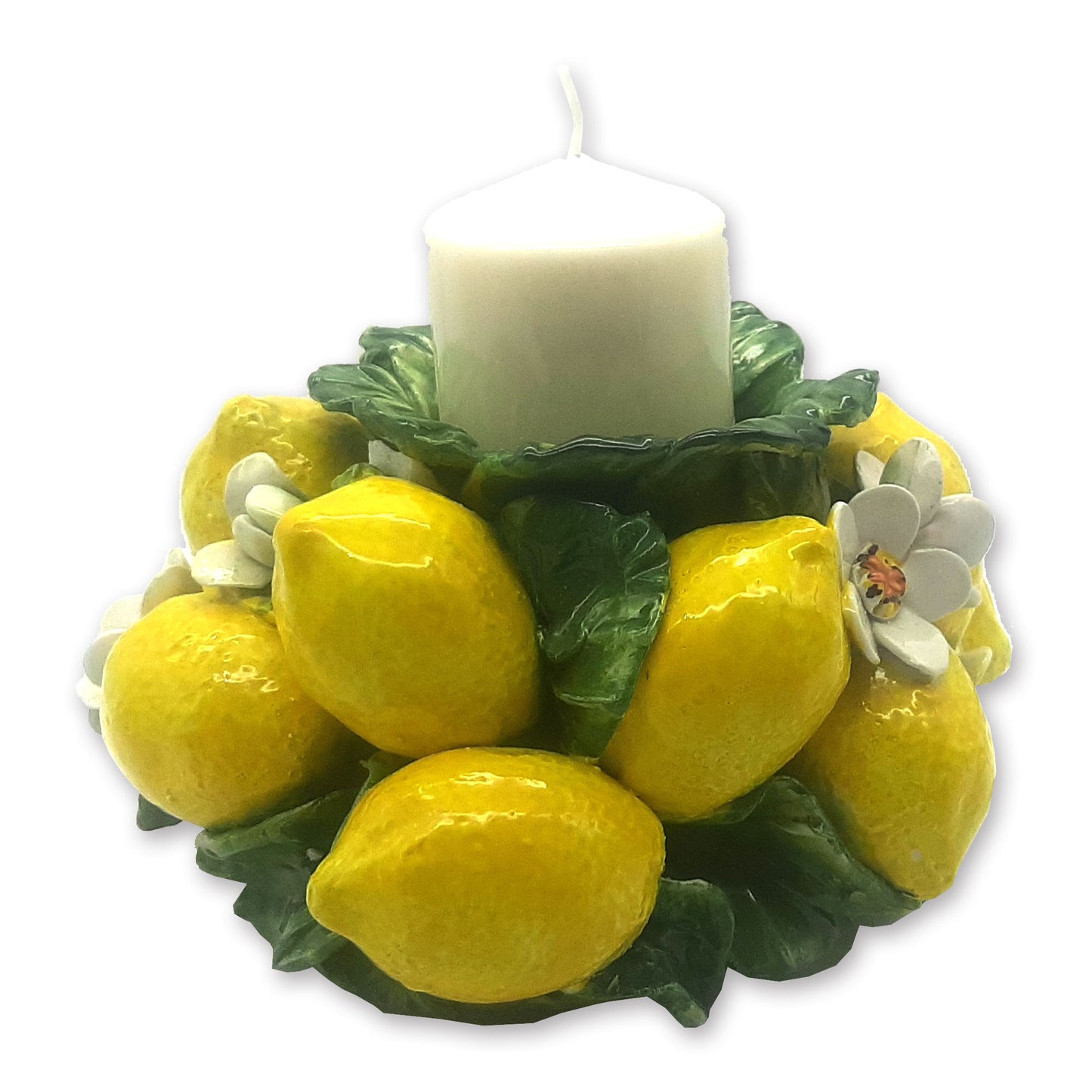 Lemons And Flowers Small CenterPiece with Candel