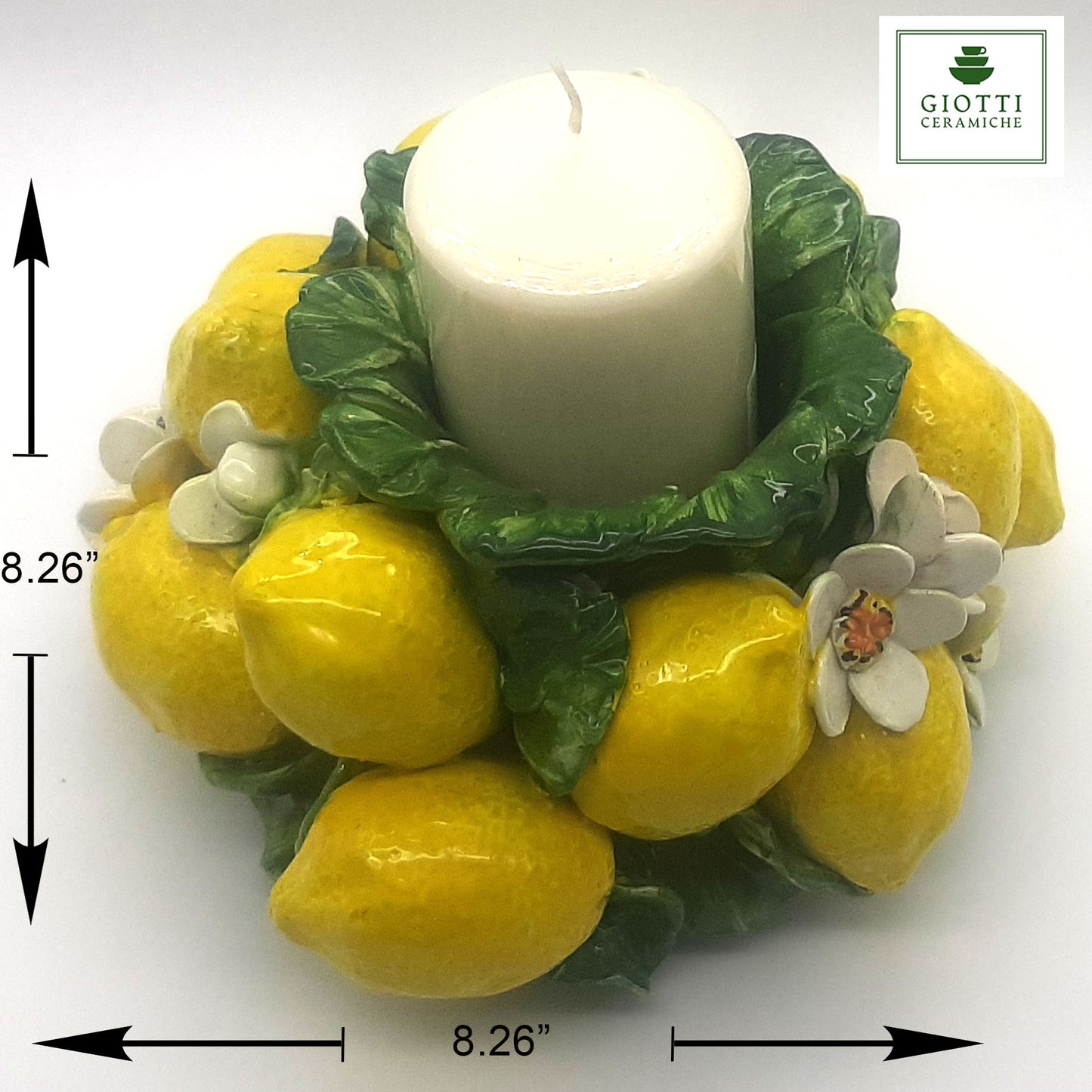 Lemons And Flowers Small CenterPiece with Candel