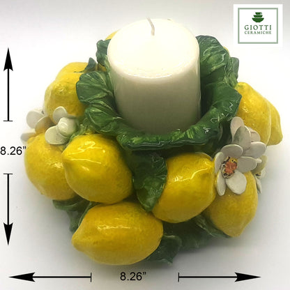 Lemons And Flowers Small CenterPiece with Candel