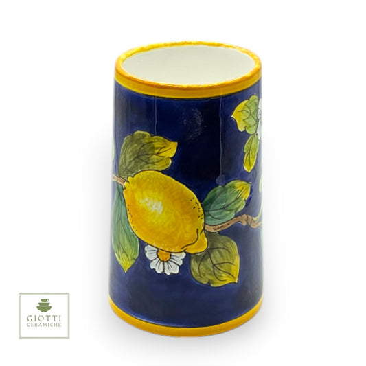 Lemons on Blue Utensil Holder