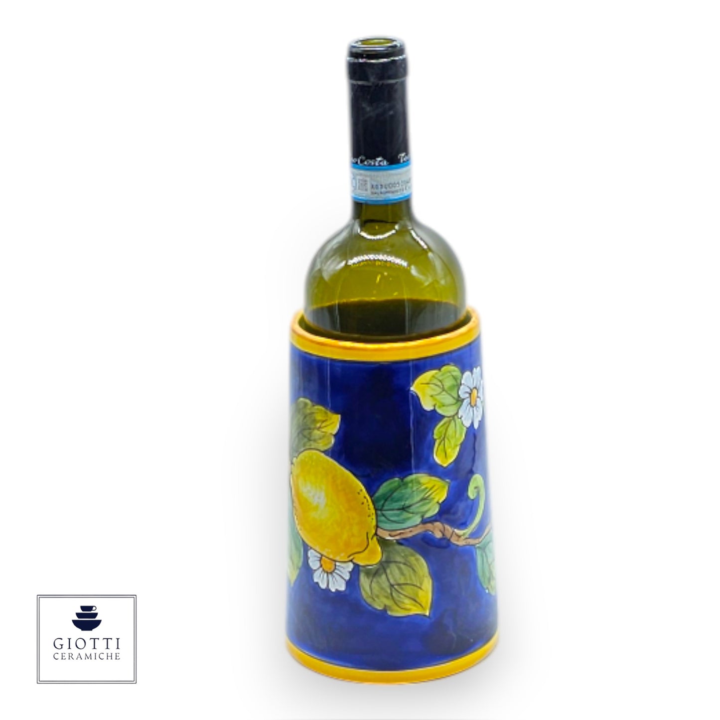 Lemons on Blue Utensil Holder